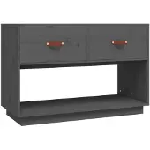 vidaXL Tv-meubel 90x40x60 cm massief grenenhout grijs