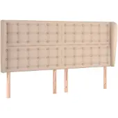 vidaXL Hoofdbord met randen 203x23x118/128cm kunstleer cappuccinokleur