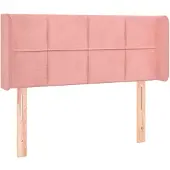vidaXL Hoofdbord met randen 103x16x78/88 cm fluweel roze