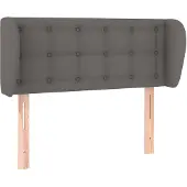vidaXL Hoofdbord met randen 93x23x78/88 cm kunstleer grijs