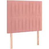 vidaXL Hoofdbord roze 100x5x118/128 cm fluweel