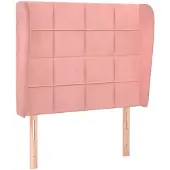 vidaXL Hoofdbord met randen 83x23x118/128 cm fluweel roze