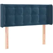 vidaXL Hoofdbord met randen 83x16x78/88 cm fluweel donkerblauw