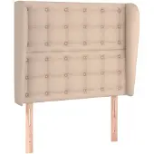 vidaXL Hoofdbord met randen 83x23x118/128 cm kunstleer cappuccinokleur