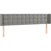vidaXL Hoofdbord met randen 183x16x78/88 cm fluweel lichtgrijs