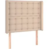 vidaXL Hoofdbord met randen 93x16x118/128 cm kunstleer cappuccinokleur