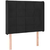 vidaXL Hoofdbord met randen 93x16x118/128 cm fluweel zwart