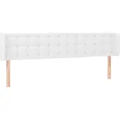 vidaXL Hoofdbord met randen 163x16x78/88 cm kunstleer wit