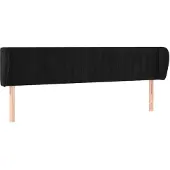 vidaXL Hoofdbord met randen 203x23x78/88 cm fluweel zwart