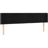 vidaXL Hoofdbord met randen 183x16x78/88 cm fluweel zwart
