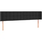 vidaXL Hoofdbord met randen 183x16x78/88 cm kunstleer zwart