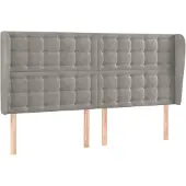 vidaXL Hoofdbord met randen 163x23x118/128 cm fluweel lichtgrijs