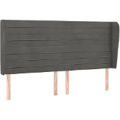 vidaXL Hoofdbord met randen 163x23x118/128 cm fluweel donkergrijs
