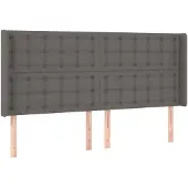 vidaXL Hoofdbord met randen 163x16x118/128 cm kunstleer grijs
