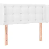 vidaXL Hoofdbord met randen 83x16x78/88 cm kunstleer wit