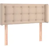 vidaXL Hoofdbord met randen 103x16x78/88 cm kunstleer cappuccinokleur