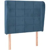 vidaXL Hoofdbord met randen 93x23x118/128 cm fluweel donkerblauw