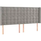 vidaXL Hoofdbord met randen 163x16x118/128 cm fluweel lichtgrijs