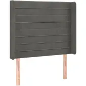 vidaXL Hoofdbord met randen 83x16x118/128 cm fluweel donkergrijs