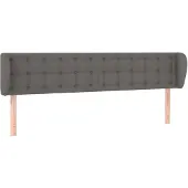 vidaXL Hoofdbord met randen 163x23x78/88 cm kunstleer grijs