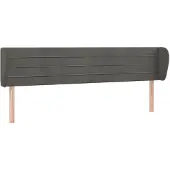 vidaXL Hoofdbord met randen 203x23x78/88 cm fluweel donkergrijs