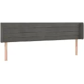 vidaXL Hoofdbord met randen 183x16x78/88 cm fluweel donkergrijs
