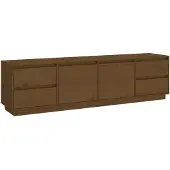 vidaXL Tv-meubel 176x37x47,5 cm massief grenenhout honingbruin