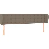 vidaXL Hoofdbord met randen 163x23x78/88 cm stof taupe