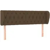 vidaXL Hoofdbord met randen 147x23x78/88 cm stof donkerbruin