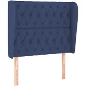 vidaXL Hoofdbord met randen 93x23x118/128 cm stof blauw
