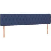 vidaXL Hoofdborden 200x7x78/88 cm stof blauw