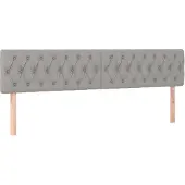 vidaXL Hoofdborden 200x7x78/88 cm stof lichtgrijs