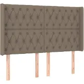 vidaXL Hoofdbord met randen 147x16x118/128 cm stof taupe