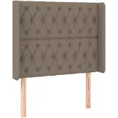 vidaXL Hoofdbord met randen 93x16x118/128 cm stof taupe