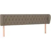 vidaXL Hoofdbord met randen 203x23x78/88 cm stof taupe