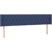 vidaXL Hoofdbord met randen 203x16x78/88 cm stof blauw
