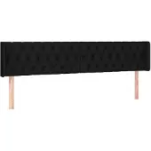 vidaXL Hoofdbord met randen 183x16x78/88 cm stof zwart