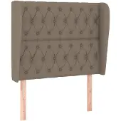 vidaXL Hoofdbord met randen 93x23x118/128 cm stof taupe