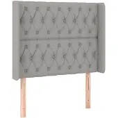 vidaXL Hoofdbord met randen 93x16x118/128 cm stof lichtgrijs
