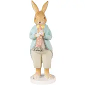 Clayre & Eef Beeld Konijn 15 cm Bruin Polyresin Woonaccessoires Bruin Woonaccessoires