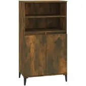 vidaXL Hoge kast 60x36x110 cm bewerkt hout gerookt eikenkleurig