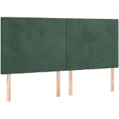 vidaXL Hoofdbord donkergroen 200x5x118/128 cm fluweel