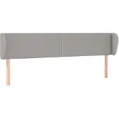 vidaXL Hoofdbord met randen 183x23x78/88 cm stof lichtgrijs