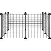 vidaXL 8-delig dierenkooi, zwart, 70x70x35 cm, staal
