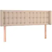 vidaXL Hoofdbord met randen 147x16x78/88 cm kunstleer cappuccinokleur