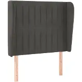 vidaXL Hoofdbord met randen 83x23x118/128 cm fluweel donkergrijs