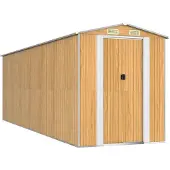 vidaXL Tuinschuur 192x606x223 cm gegalvaniseerd staal lichtbruin