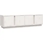 vidaXL Tv-meubel 140x40x40 cm massief grenenhout wit