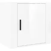 vidaXL Nachtkastje wandgemonteerd 50x30x47 cm hoogglans wit