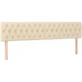 vidaXL Hoofdborden 180x7x78/88 cm stof crèmekleurig